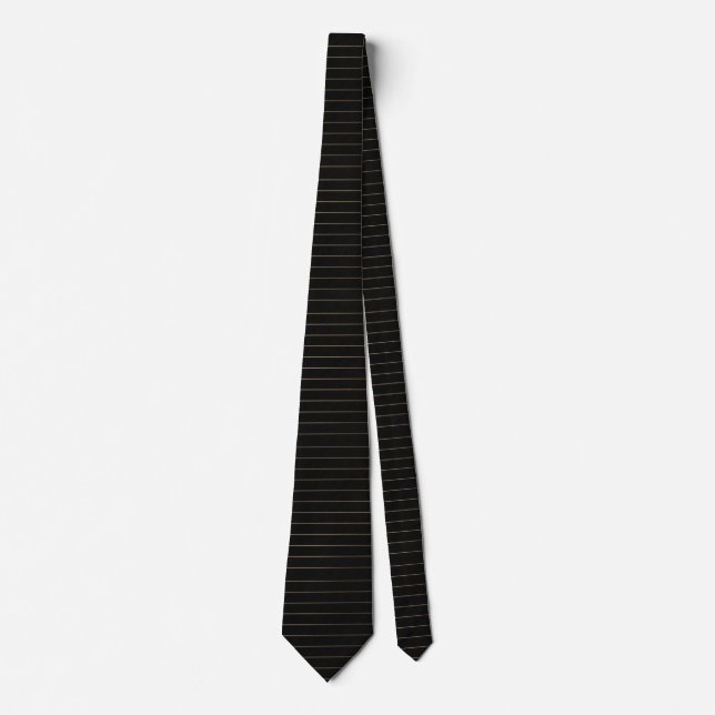 Classic Black & Gold Fine Stripe Tie (Front)