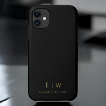 Classic Black Gold Minimalist Monogram Name Case-Mate iPhone Case<br><div class="desc">Elevate your smartphone with our Classic Elegant Modern Minimalist Monogram Name iPhone Case. This meticulously designed case combines timeless sophistication with contemporary minimalism. Crafted to perfection, it not only protects your device but also adds a touch of personalised style. The monogram and name customisation options make it uniquely yours, adding...</div>