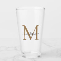 Classic Black Gold Monogram Elegant Script Name
