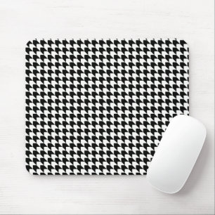 Classic black houndstooth pattern mouse pad