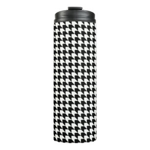 Classic black houndstooth pattern thermal tumbler