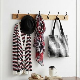 Classic black houndstooth pattern tote bag