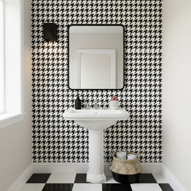 Classic black houndstooth pattern wallpaper (Creator Uploaded)