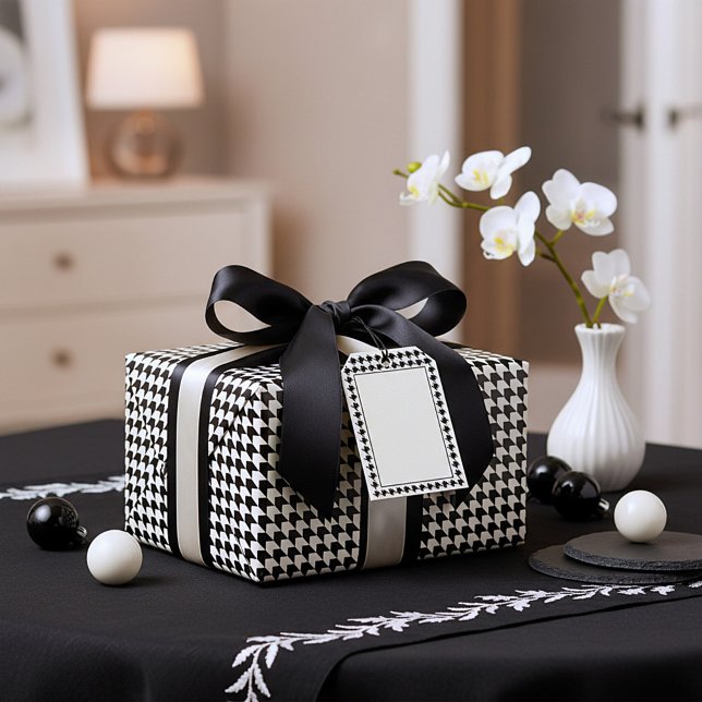 Classic black houndstooth pattern wrapping paper (Creator Uploaded)