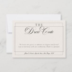 Classic Black Ivory Calligraphy Formal Dress Code Invitation