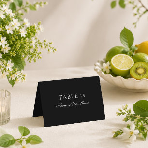 Classic Black Ivory Calligraphy Wedding Place Card