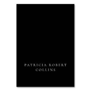 Classic Black Ivory Calligraphy Wedding Place Card