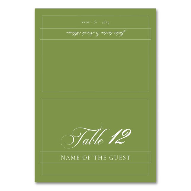 Classic Black Ivory Calligraphy Wedding Place Card (Front)