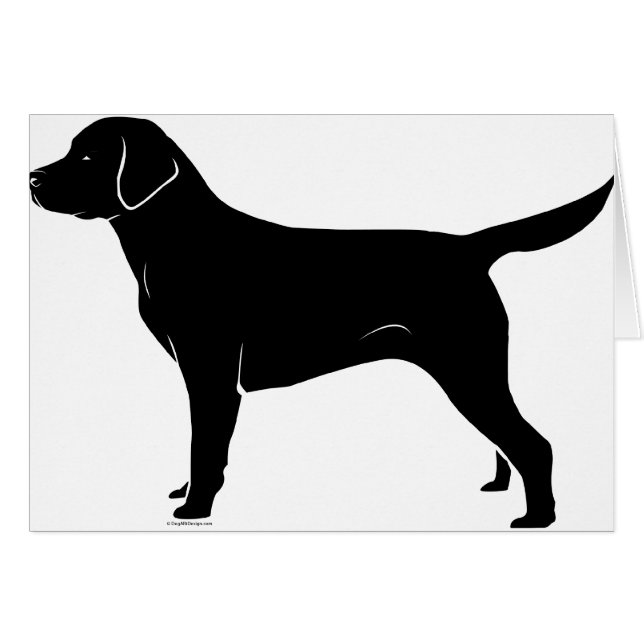 Classic Black Labrador Retriever Silhouette (Front Horizontal)
