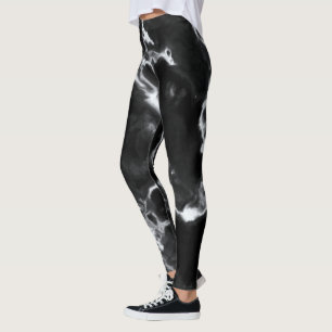 Classic Black Marble grey white custom diy Leggings
