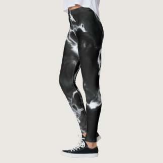 Classic Black Marble grey white custom diy Leggings