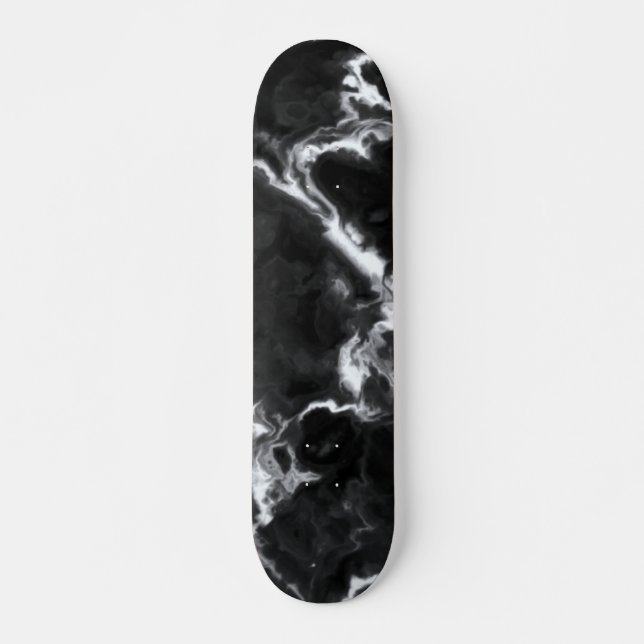Classic Black Marble grey white personalize diy Skateboard (Front)