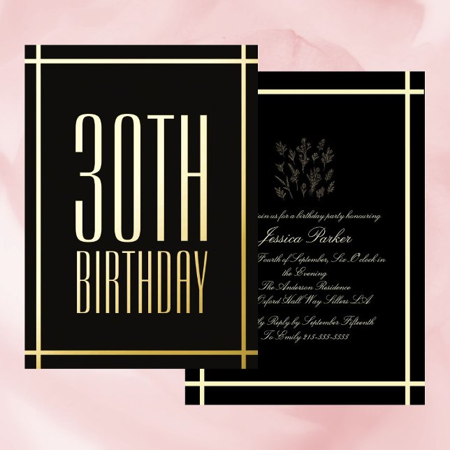 Classic Black Minimalist Foil Invitation (Creator Uploaded)