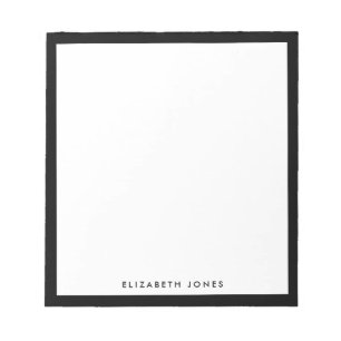 Classic Black Minimalist Modern Stylish Border Notepad