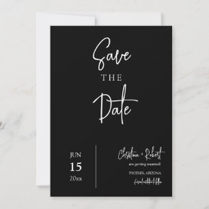 Classic Black Minimalist Save the Date Photo  Invitation