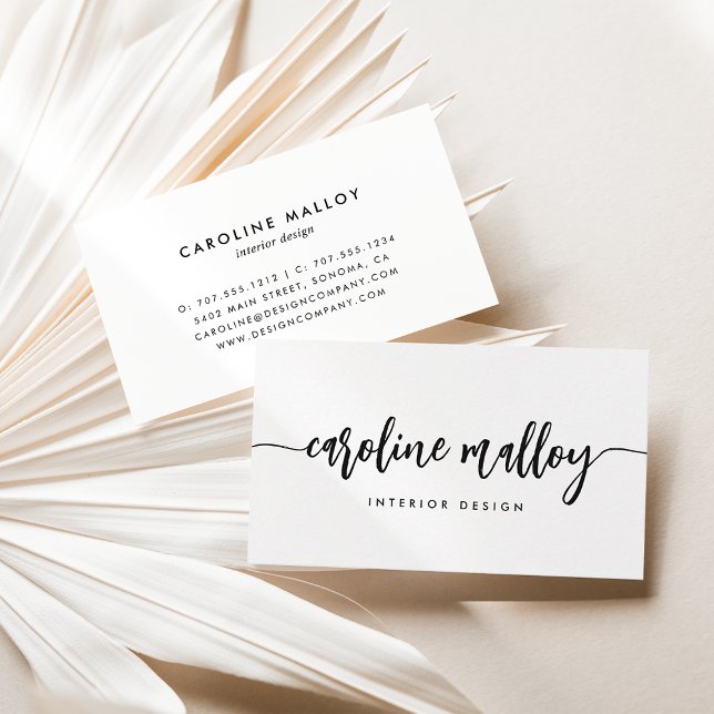 Classic Black | Modern Signature Script Business Card (Creator Uploaded)