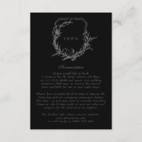 classic Black on Black floral monogram crest