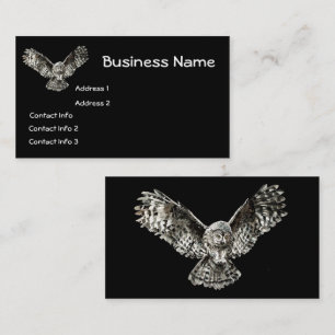 Classic Black Owl Bird Wildlife, Nature Business Card