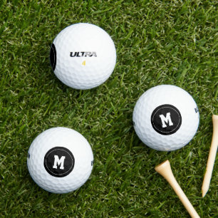 Classic Black Personalized Monogram Golf Balls