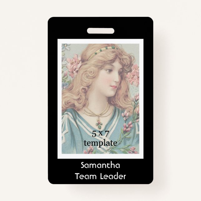 Classic Black Photo Employee ID Badge (Front)