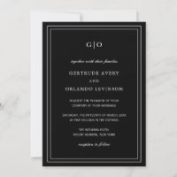 Classic Black QR Code Elegant Wedding