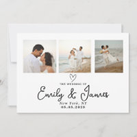 Classic Black Script Photo Strip Wedding 