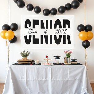 Classic black Senior custom Banner