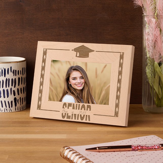 Classic black Senior leaf borders custom Etched Frames (Creator Uploaded)