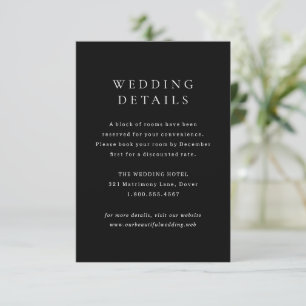 Classic Black Simple Wedding Enclosure Card