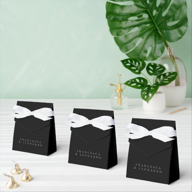 Classic Black Simple Wedding Favour Box (Multiple)
