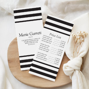 Classic Black Stripe Business Price Rack Card
