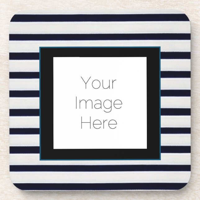 classic black striped Hard plastic coaster gift (Front)