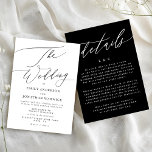 Classic Black The Wedding Details on back Invitation<br><div class="desc">Classic Black The Wedding Details on back Invitation</div>