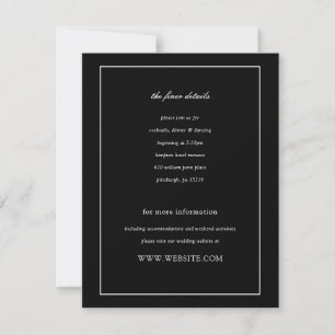 Classic Black Tie Black White Wedding Invitation