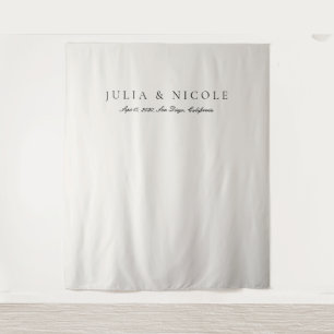 Classic Black Wedding Welcome Backdrops Banner Tapestry