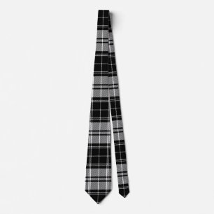 Classic Black, White, and Grey Tartan Plaid  Tie