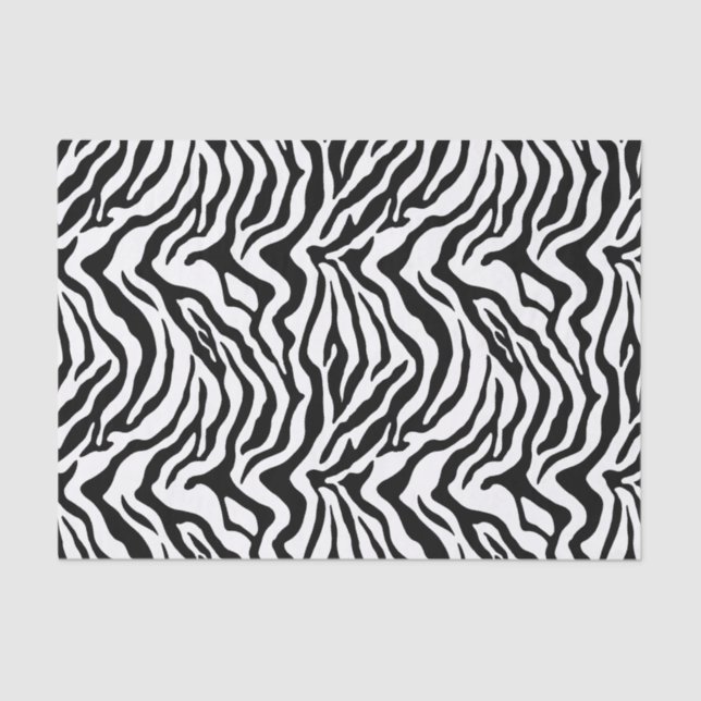 Classic black white animal zebra pattern  tissue paper (Front)