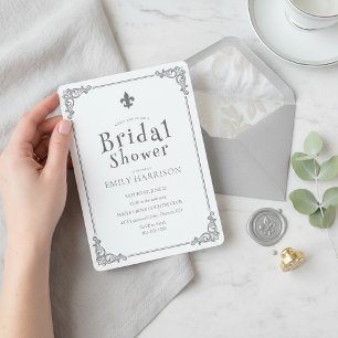 Classic Black White Bridal Shower Invite