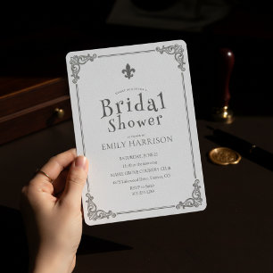 Classic Black White Bridal Shower Invite