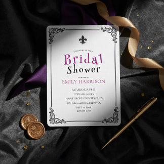 Classic Black White Bridal Shower Invite