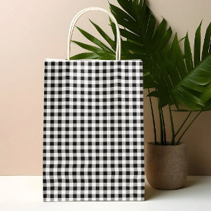 Classic Black White Buffalo Check Pattern  Small Gift Bag