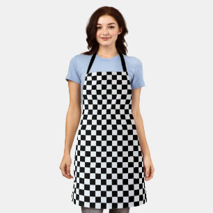 Classic Black & White Chequered    Apron