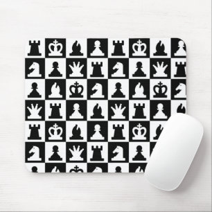 Classic Black & White Chessboard Pattern Mouse Pad