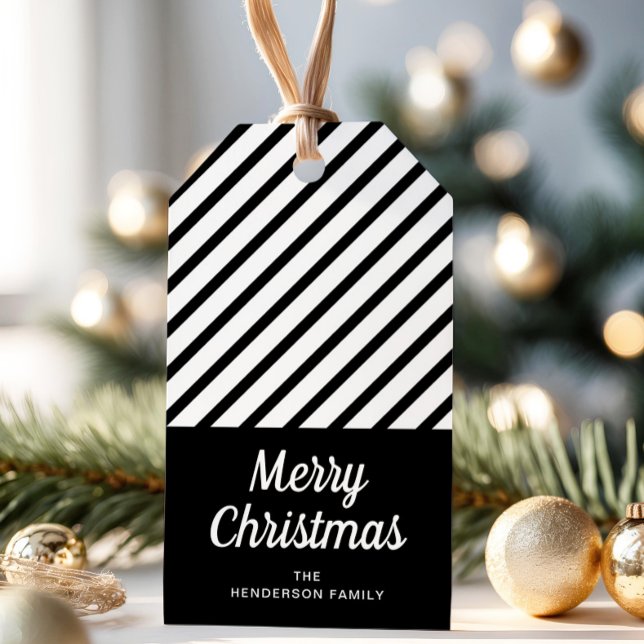 Classic Black White Christmas Gift Tag (Classic Black White Christmas Gift Tag)