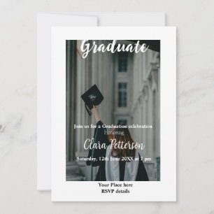 classic black white class add year scho graduation announcement