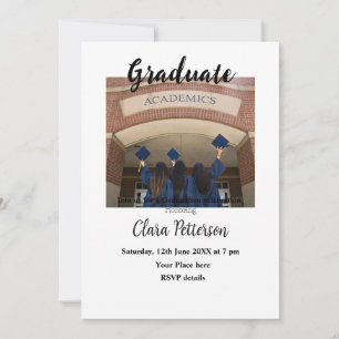 classic black white class add year scho graduation invitation