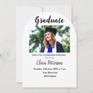 classic black white class add year scho graduation invitation