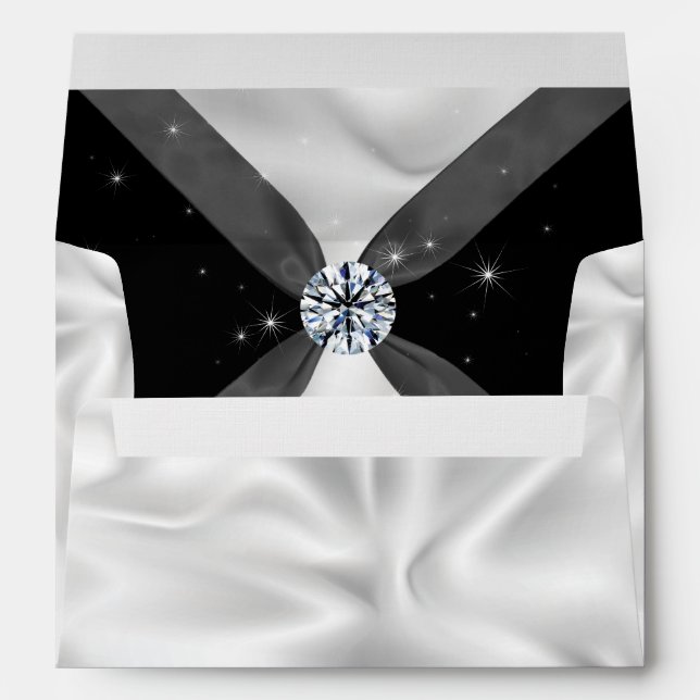 Classic Black & White Drapery Envelopes (Back (Bottom))