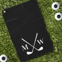 Classic Black White Golf Clubs Monogram