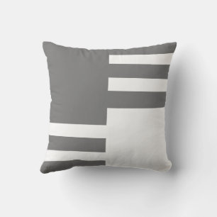 Classic black white horizontal line squares cubes cushion